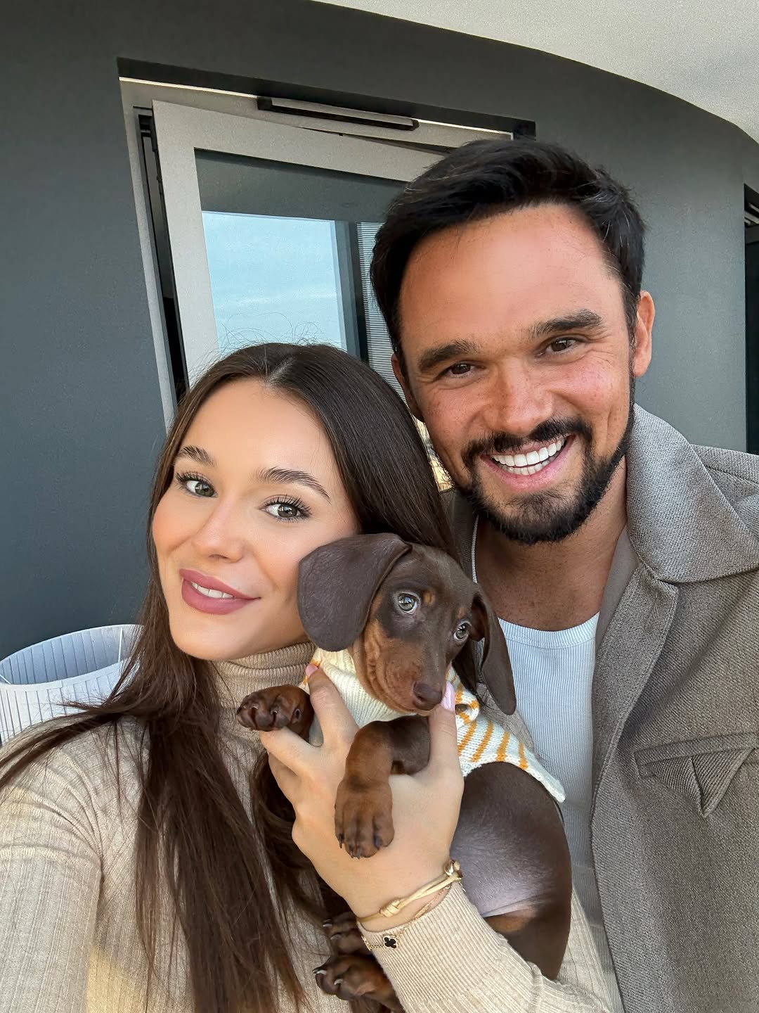 Happy dachshund family